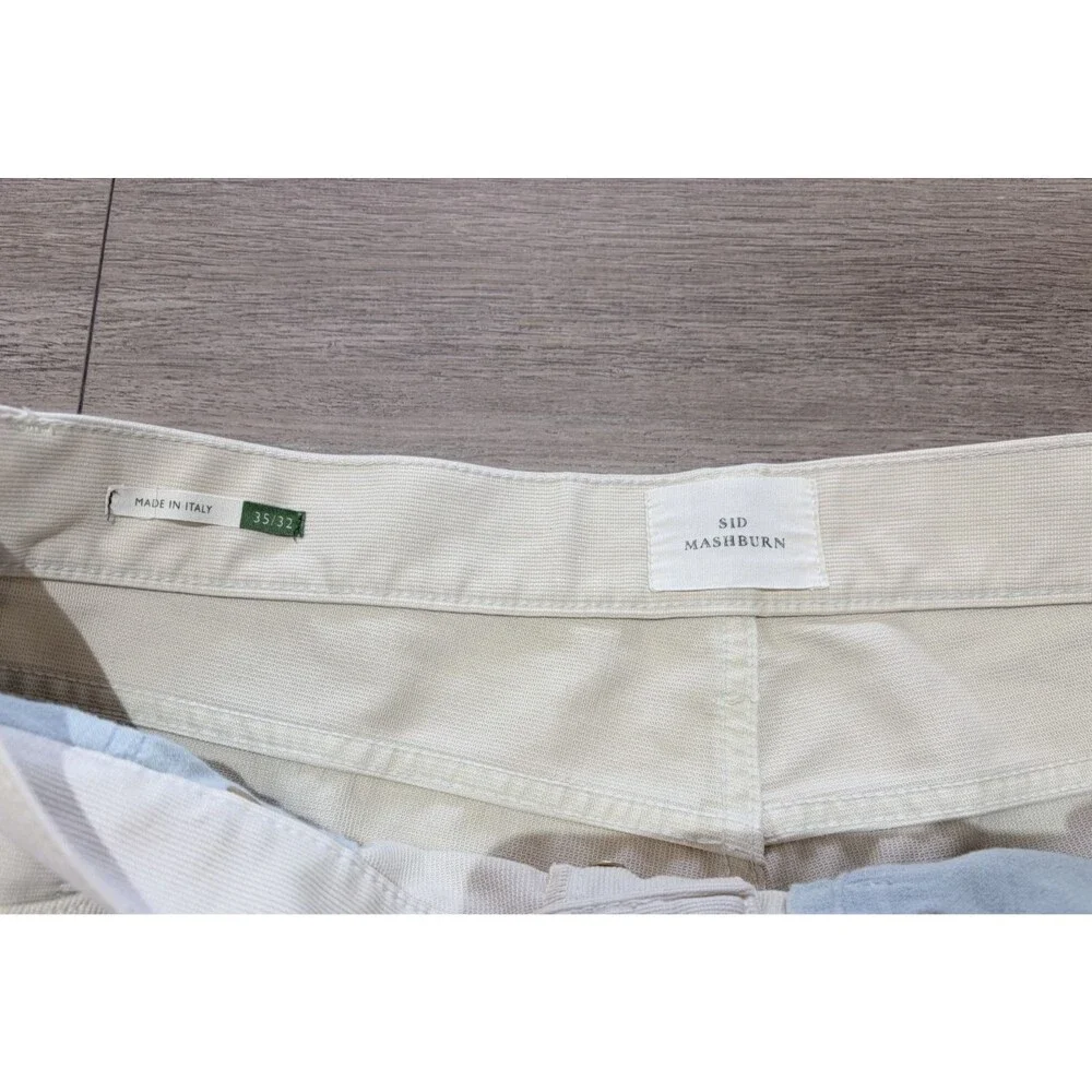 Sid Mashburn Beige Cotton Micro Corduroy 5-Pocket Chino Pants Mens 35x32 Stretch